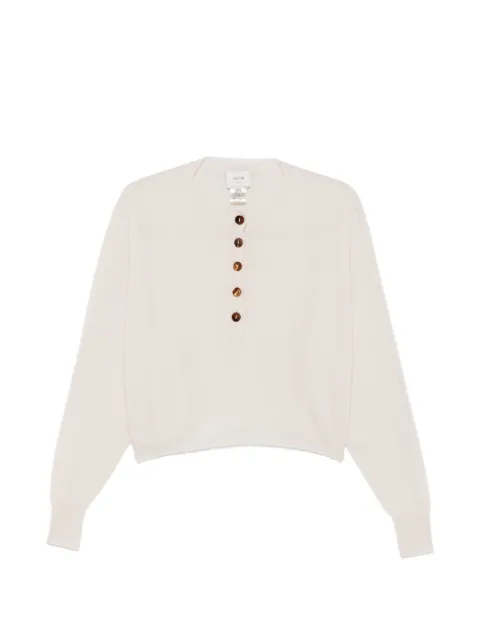 Alysi button-placket long-sleeve sweater Neutrals 266429A6008