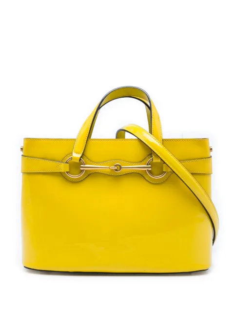 Gucci Pre-Owned 2016-2026 Patent Bright Bit satchel Yellow QX3BUV2K21SBXX8H