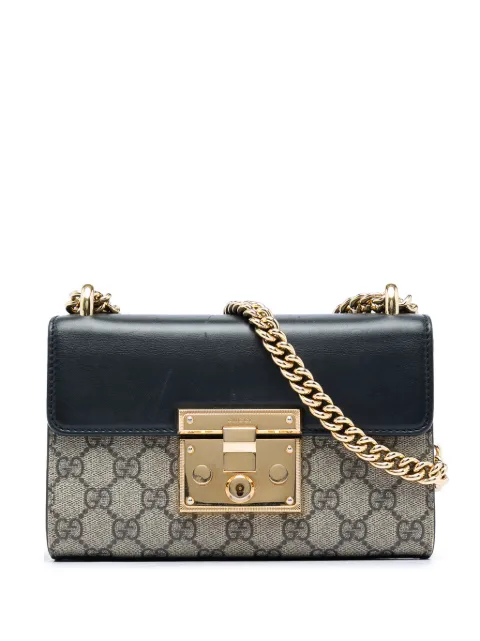 Gucci Pre-Owned 2016-2026 Small GG Supreme Padlock crossbody bag Black Q55U82XDUSF1WVB5