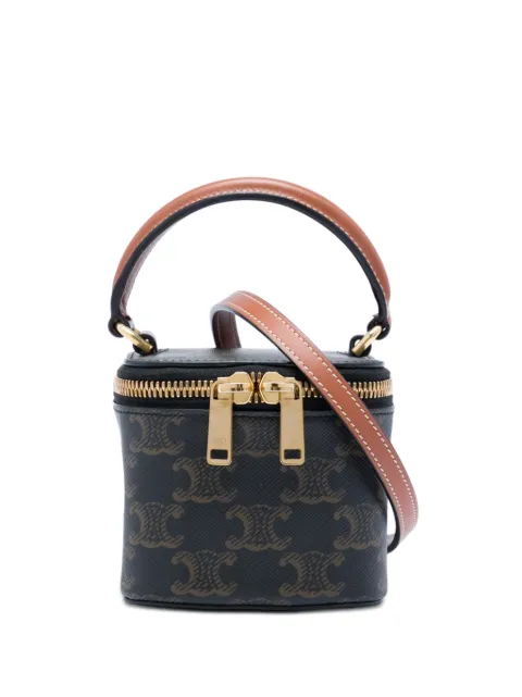 Celine Pre-Owned 2023 Mini Triomphe Coated Canvas Vanity Case satchel Brown OFGCP4W9N0C6P9UE