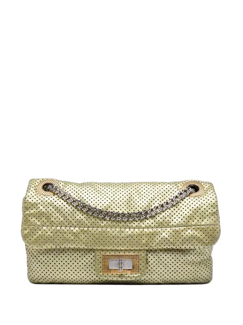 CHANEL Pre-Owned 2008-2009 Metallic Perforated Calfskin Reissue 2.55 Drill Flap shoulder bag Gold MIJ8FSPLU92CFCGB