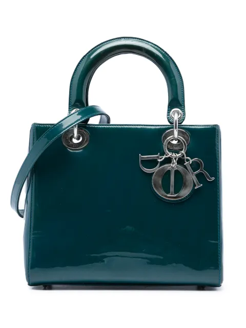 Christian Dior Pre-Owned 2015 Medium Patent Lady Dior satchel Blue GQKIR4A7EFNCX13I