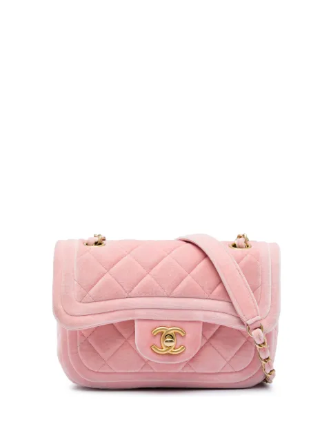 CHANEL Pre-Owned 2021-2026 Mini Quilted Velvet Double Frame Flap crossbody bag Pink FLZ4NR9LA69X2HLJ