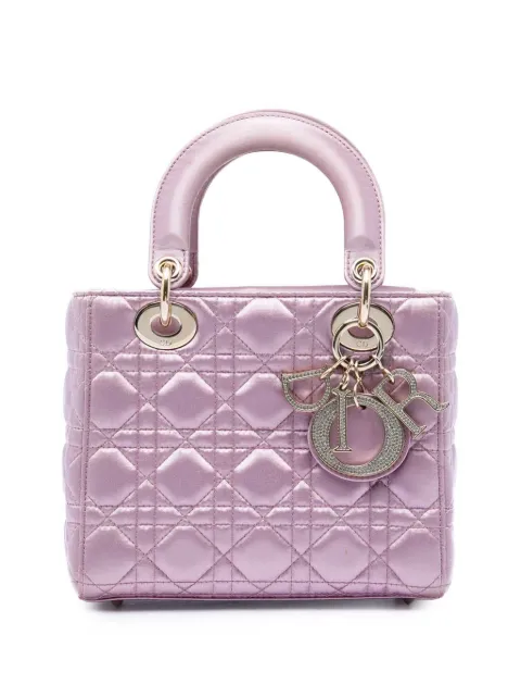 Christian Dior Pre-Owned 2019 Small Satin Cannage Swarovski Lady Dior satchel Pink DLJQEQ6KF8JQRA2F