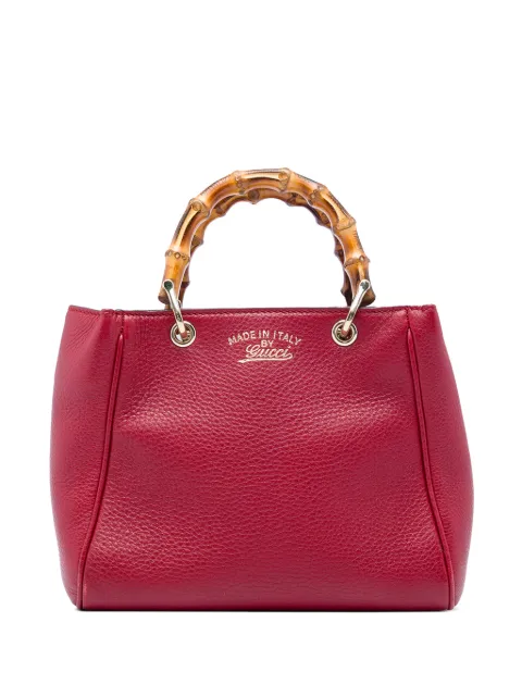 Gucci Pre-Owned 2016-2026 Mini Calfskin Bamboo Shopper satchel Red CVIC6MSMFE29GL8L