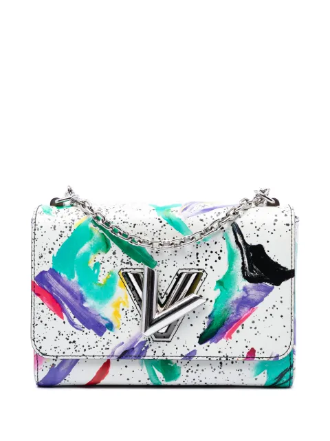 Louis Vuitton Pre-Owned 2019 Leather Splash Print Twist MM crossbody bag White COLAER09OUQ38A91
