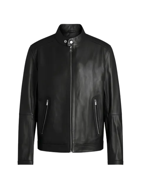 BOSS H-Mansell5 zip-up leather jacket Black 50564586