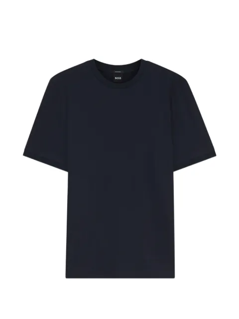 BOSS geometric-jacquard T-shirt in cotton Blue 50567970