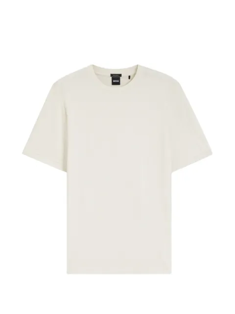 BOSS geometric-jacquard T-shirt in cotton Neutrals 50567970