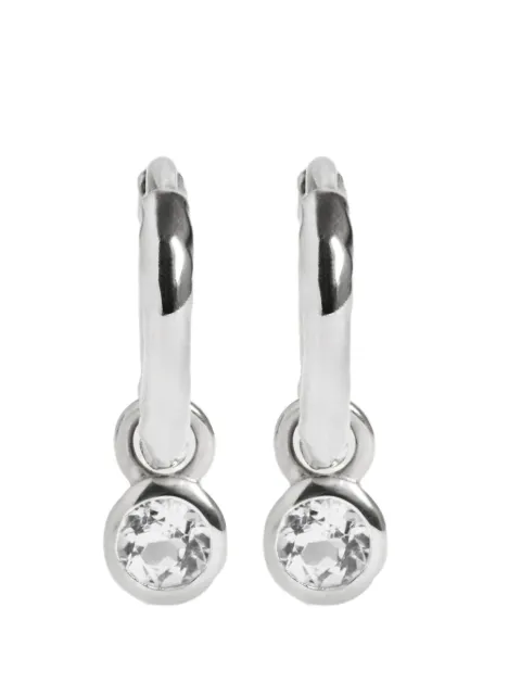 Monica Vinader white topaz huggie earrings Silver SSEABSNLWTZ