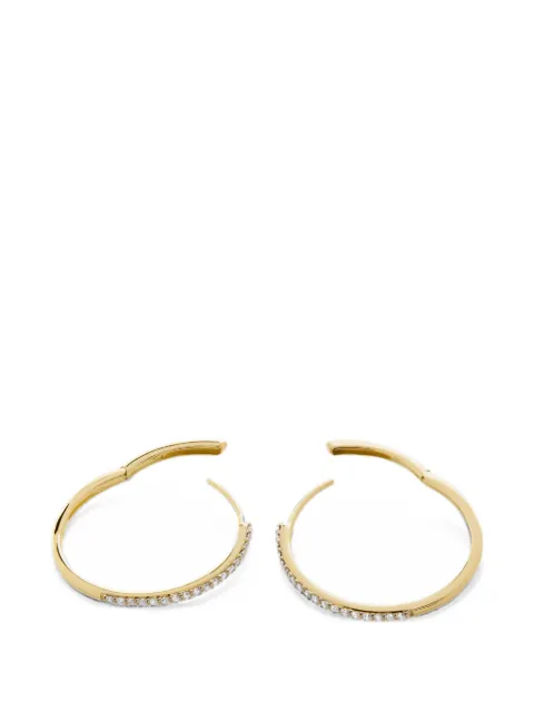 Monica Vinader pavé diamond medium hoop earrings Gold YGEAETNMLGD