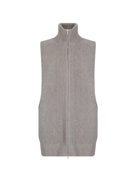 MM6 Maison Margiela ribbed-knit zip-up gilet Grey S52FB0106M13286