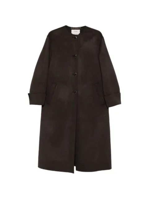 Agnona button-front single-breasted coat Brown TL1201AD7036