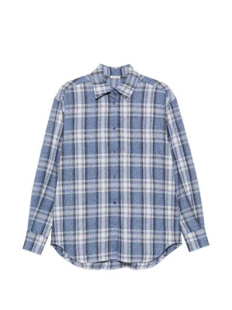 A.M.G. check-pattern button-down shirt Blue SS26SS03SHIRT