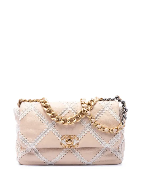 CHANEL Pre-Owned 2020 Large Crochet Calfskin 19 Flap satchel Neutrals QV2T95U26P1QO0UG