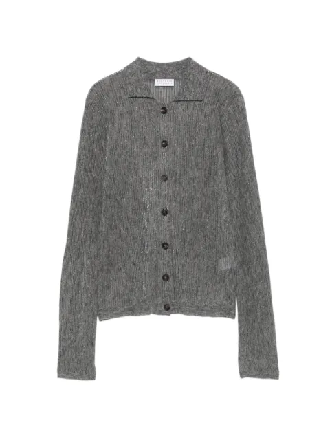 Brunello Cucinelli ribbed-knit button-up cardigan Grey MFR493706CZN54
