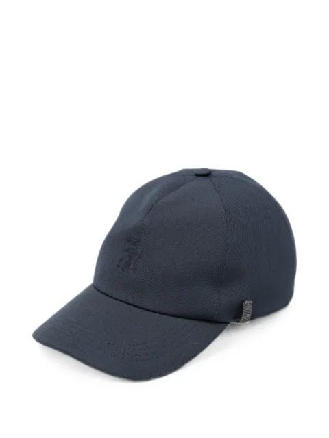 Brunello Cucinelli Monili-detail logo-embroidered cap Blue MCAP90230PC7186