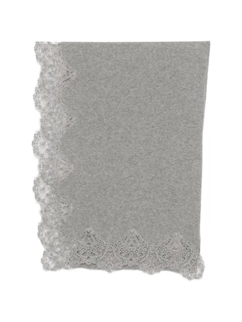 Ermanno Scervino lace-trim scarf Grey D495R300APTPYUN1704