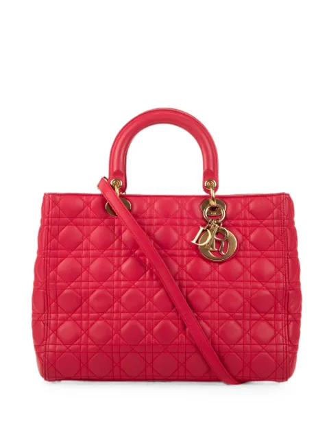 Christian Dior Pre-Owned GM Lady Dior Cannage tote bag Pink 18MA0114
