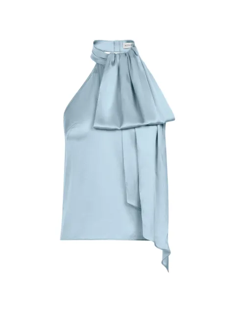 Nina Ricci halterneck satin top Blue 26ACTO005SE1415