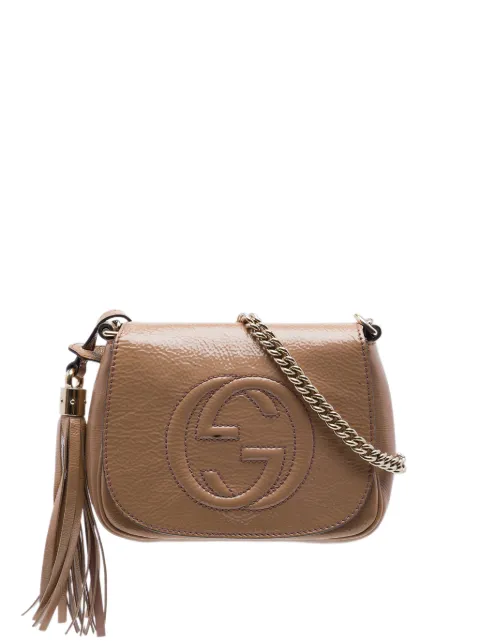 Gucci Pre-Owned 2016-2026 Small Patent Soho Chain Flap crossbody bag Brown BWN47K8E9WMARSRN