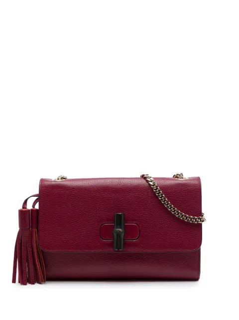 Gucci Pre-Owned 2016-2026 Medium Leather Miss Bamboo crossbody bag Red 7ZEB97TPY2P85SUT