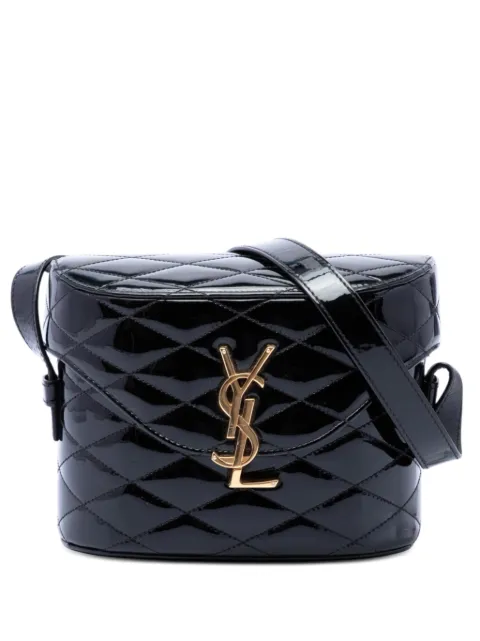 Saint Laurent Pre-Owned 2022 Quilted Patent Monogram June Box crossbody bag Black 4PHJRYWTHXQVEJSQ