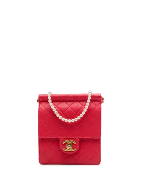 CHANEL Pre-Owned 2019 Small Quilted Lambskin Chic Pearls Flap crossbody bag Red 4BWRCB1DN9M10HFJ
