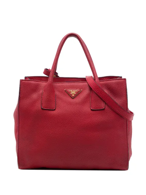 Prada Pre-Owned 2013-2026 Vitello Daino Open Convertible Tote satchel Red 4C7JFRA06HHRQGNC