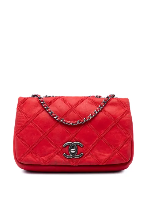 CHANEL Pre-Owned 2012-2013 Iridescent Calfskin Diamond Stitch Flap crossbody bag Red 49MKPP80Z6CNSCAO