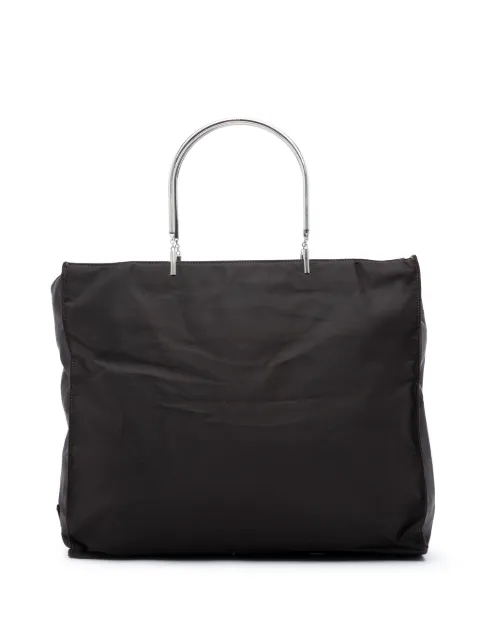 Prada Pre-Owned 2000-2013 Tessuto Metal Handle Bag tote bag Brown 1WUADQZDK0RJGSSR