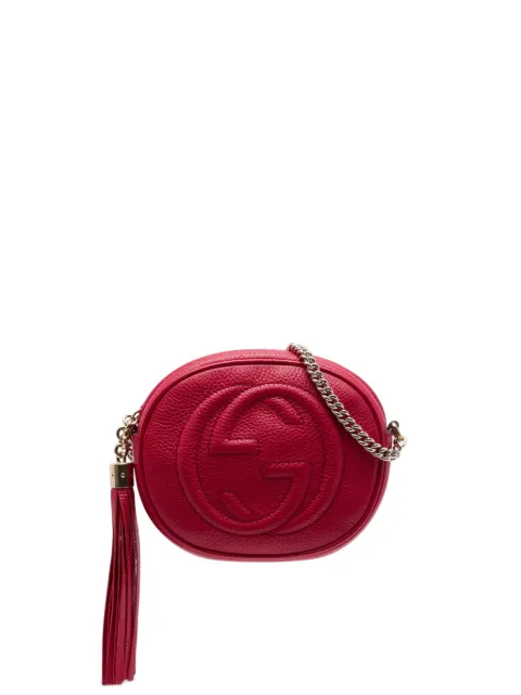 Gucci Pre-Owned 2016-2026 Mini Pebbled Calfskin Soho Chain crossbody bag Red 1LF0PX4GUBJYEJII