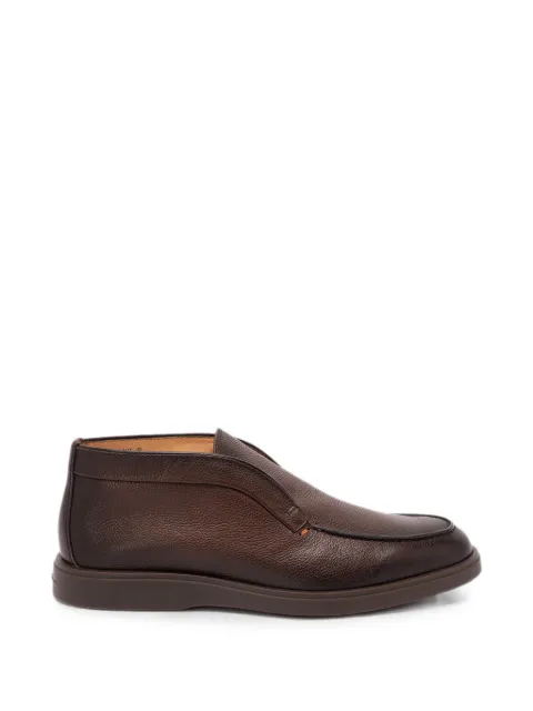 Santoni Dragon grained leather boots Brown MGDT17823DKTKMPG