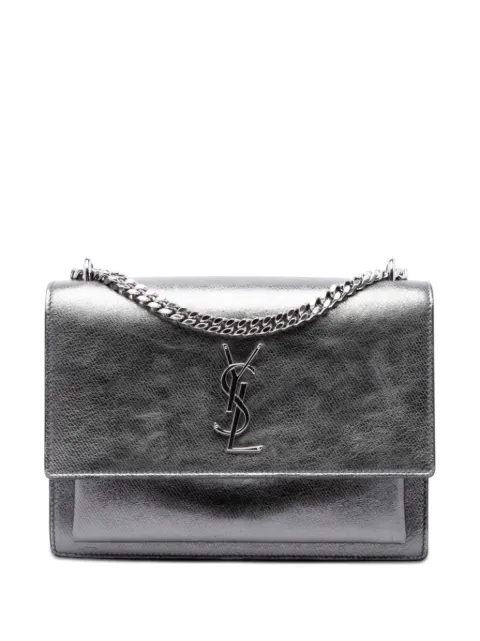 Saint Laurent Pre-Owned 2016 Medium Metallic Calfskin Monogram Sunset crossbody bag Silver 6RCY1EPSPNC4LG4H