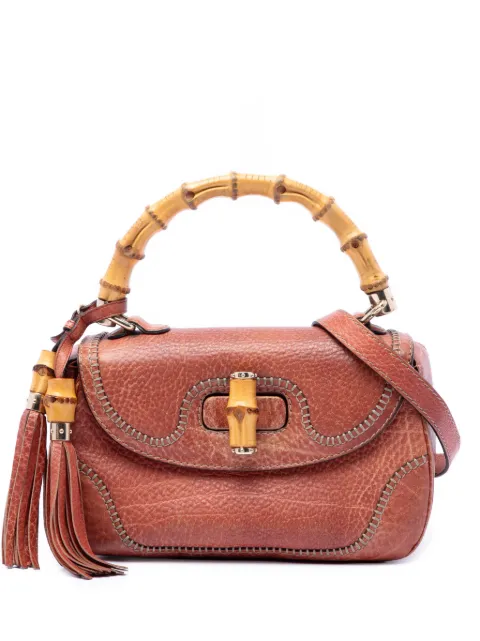 Gucci Pre-Owned 2016-2026 Medium Leather New Bamboo satchel Red 2V380ES8H3LDKY80