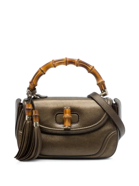 Gucci Pre-Owned 2016-2026 Medium Leather New Bamboo satchel Brown XN0ZDM4MPH4V63UK