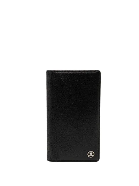 CHANEL Pre-Owned 2006-2008 CC Goatskin L Yen Wallet long wallets Black GAC6JIOITJC53UK0