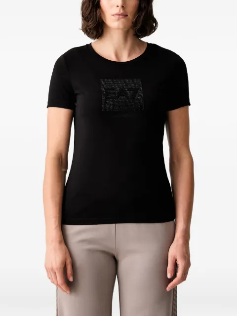 Ea7 Emporio Armani rhinestone-embellished T-shirt Black 7W001405AF10373