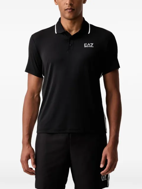 Ea7 Emporio Armani Ventus7 logo-print polo shirt Black 7M002488AF13689