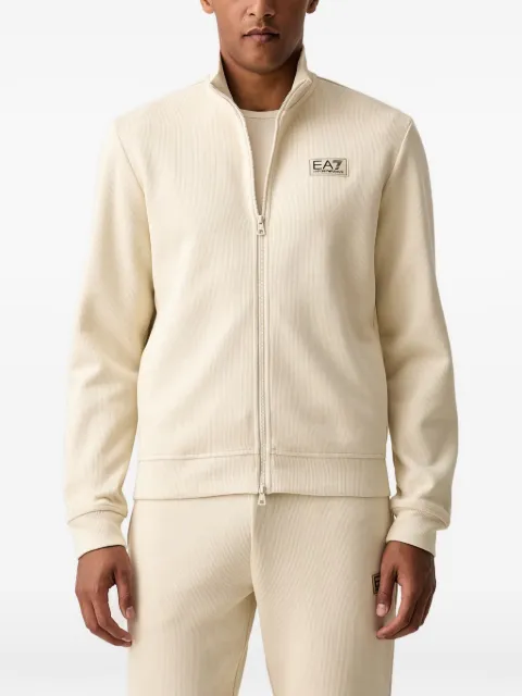 Ea7 Emporio Armani logo-patch zip-up sweater Neutrals 7M002236AF21822