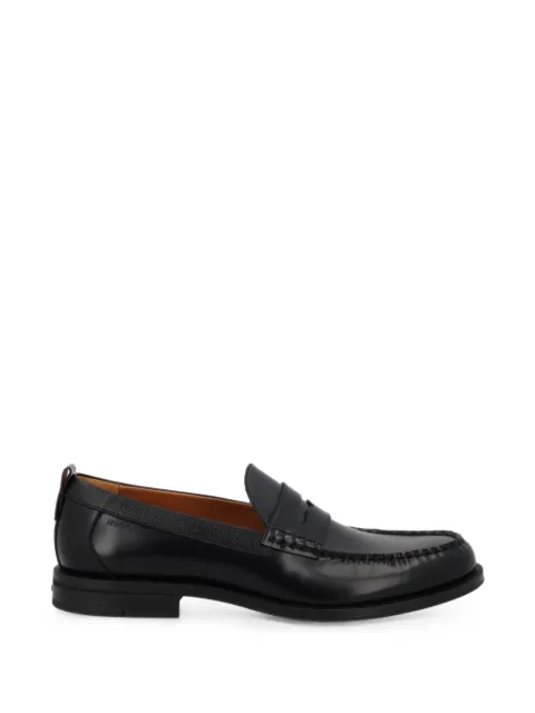 HUGO leather penny loafers Black 50572848