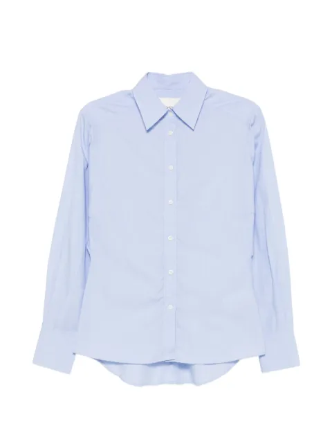 Closed pleated-back cotton shirt Blue C9407924P22