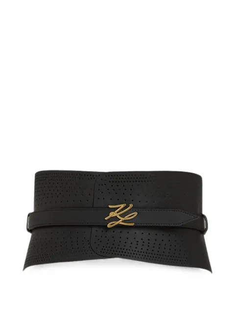 Karl Lagerfeld K/Autograph perforated waist belt Black B3W33015999