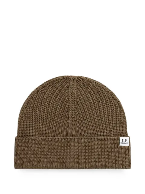 C.P. Company ribbed-knit beanie hat Brown 21CMAC137A005509A340
