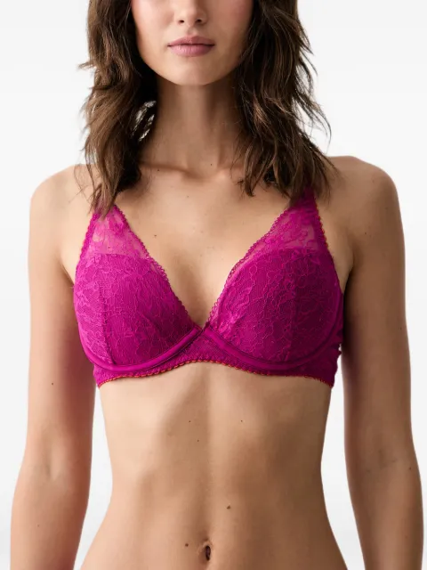 Chantelle lace-overlay underwired bra Pink C1AMNA