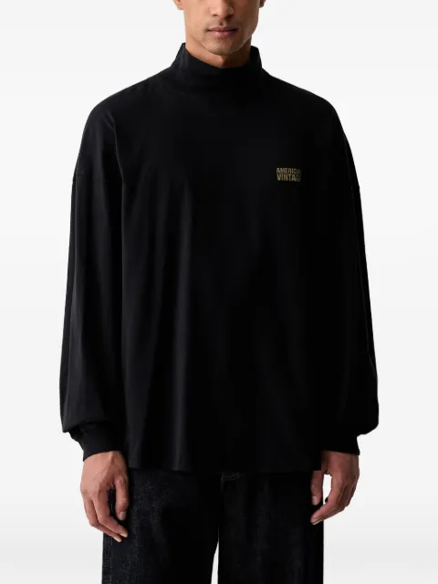 American Vintage Gixy logo-print high-neck sweatshirt Black MGIX02DH26