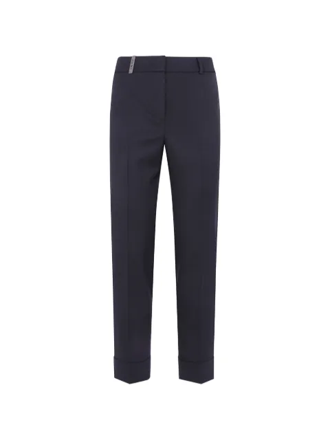 Peserico bead-embellished turn-up trousers Black A04753Z03472