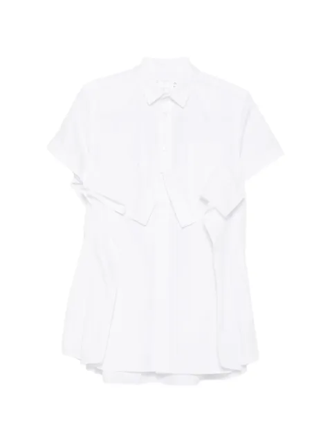 sacai ruffled-detail short-sleeve mini dress White 2608613