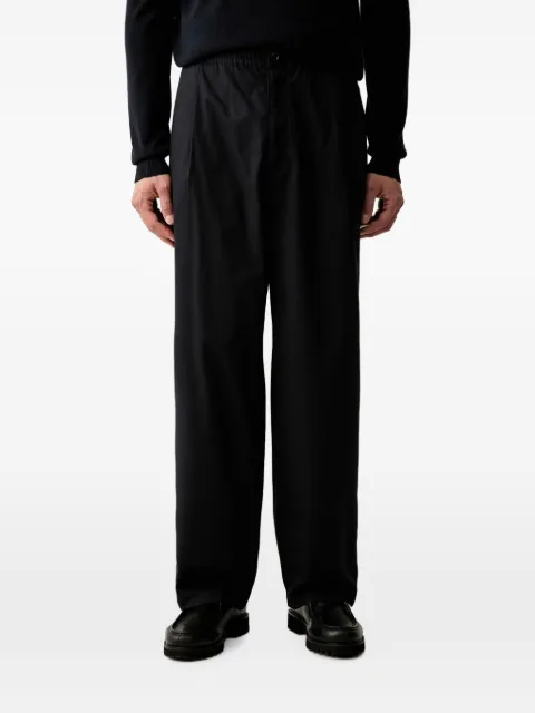 Emporio Armani regular-fit cotton-poplin trousers with elasticated waist Blue EM006897AF28239