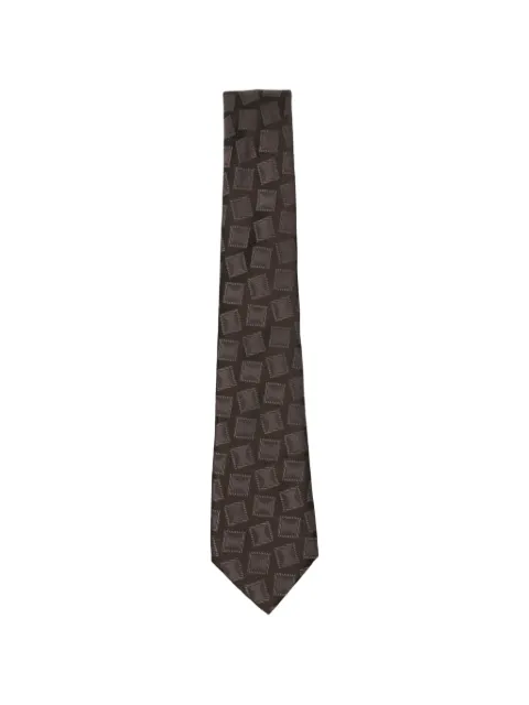 Giorgio Armani geometric-pattern tie Brown GM000800TE22442